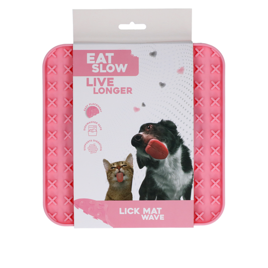 Eat Slow Live Longer Lick Mat Wave Rosa