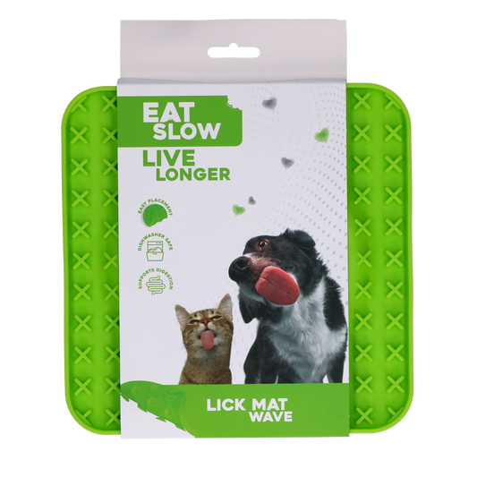 Eat Slow Live Longer Lick Mat Wave Grün