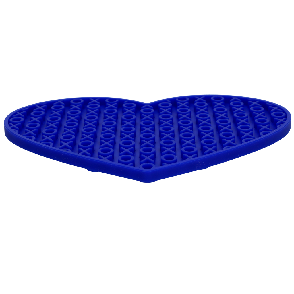 Eat Slow Live Longer Lick Mat Lovely Heart Blau