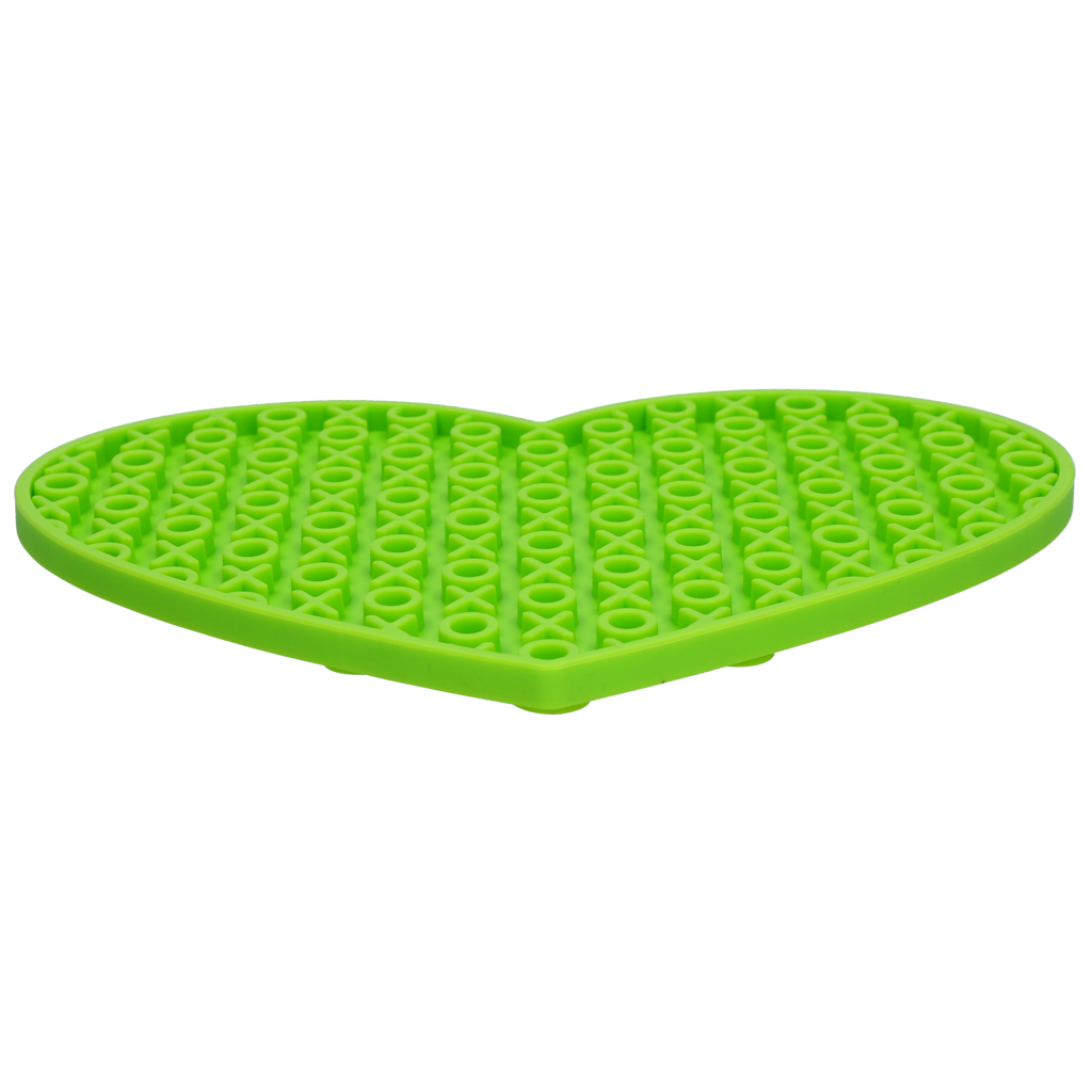 Eat Slow Live Longer Lick Mat Lovely Heart Grün