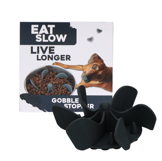 Eat Slow Live Longer Gobble Stopper Grau M
