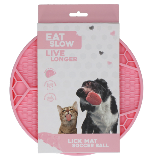 Eat Slow Live Longer Lick Mat Soccer Ball Rosa