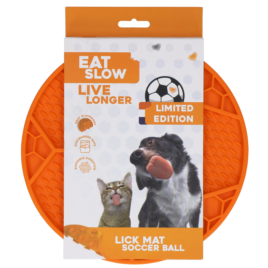 Eat Slow Live Longer Lick Mat Soccer Ball Orange (Limited Edition EM)