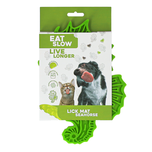 Eat Slow Live Longer Lick Mat Seahorse Grün