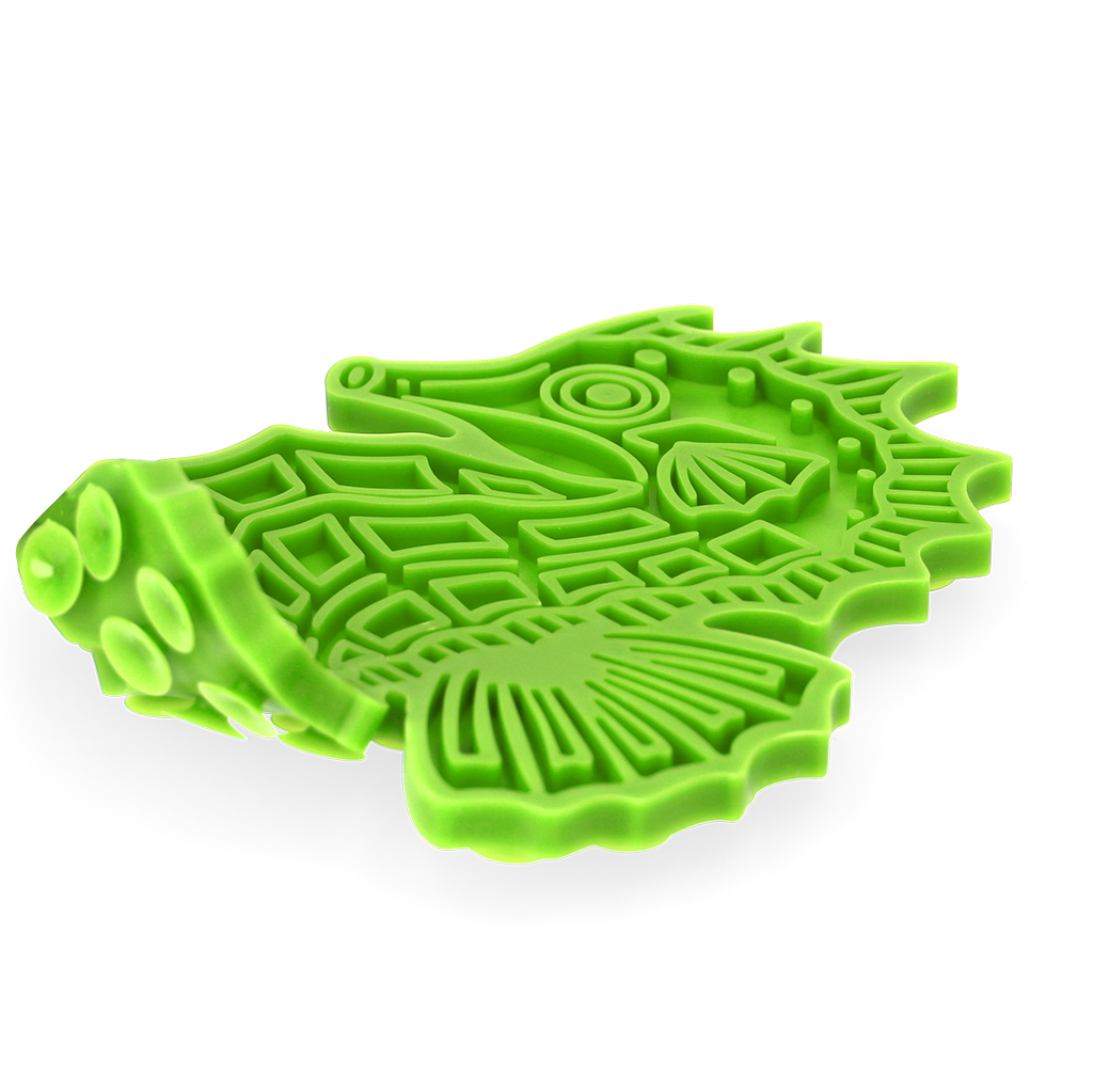Eat Slow Live Longer Lick Mat Seahorse Grün