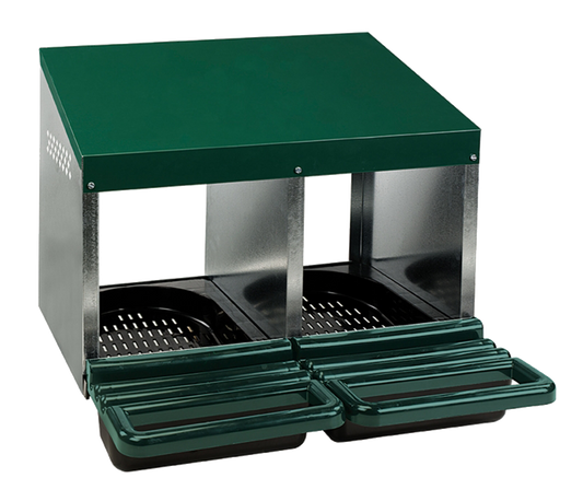 Gaun Geflügel Legenest Plastikboden 2 Fächer (Bis zu 10 Hennen)