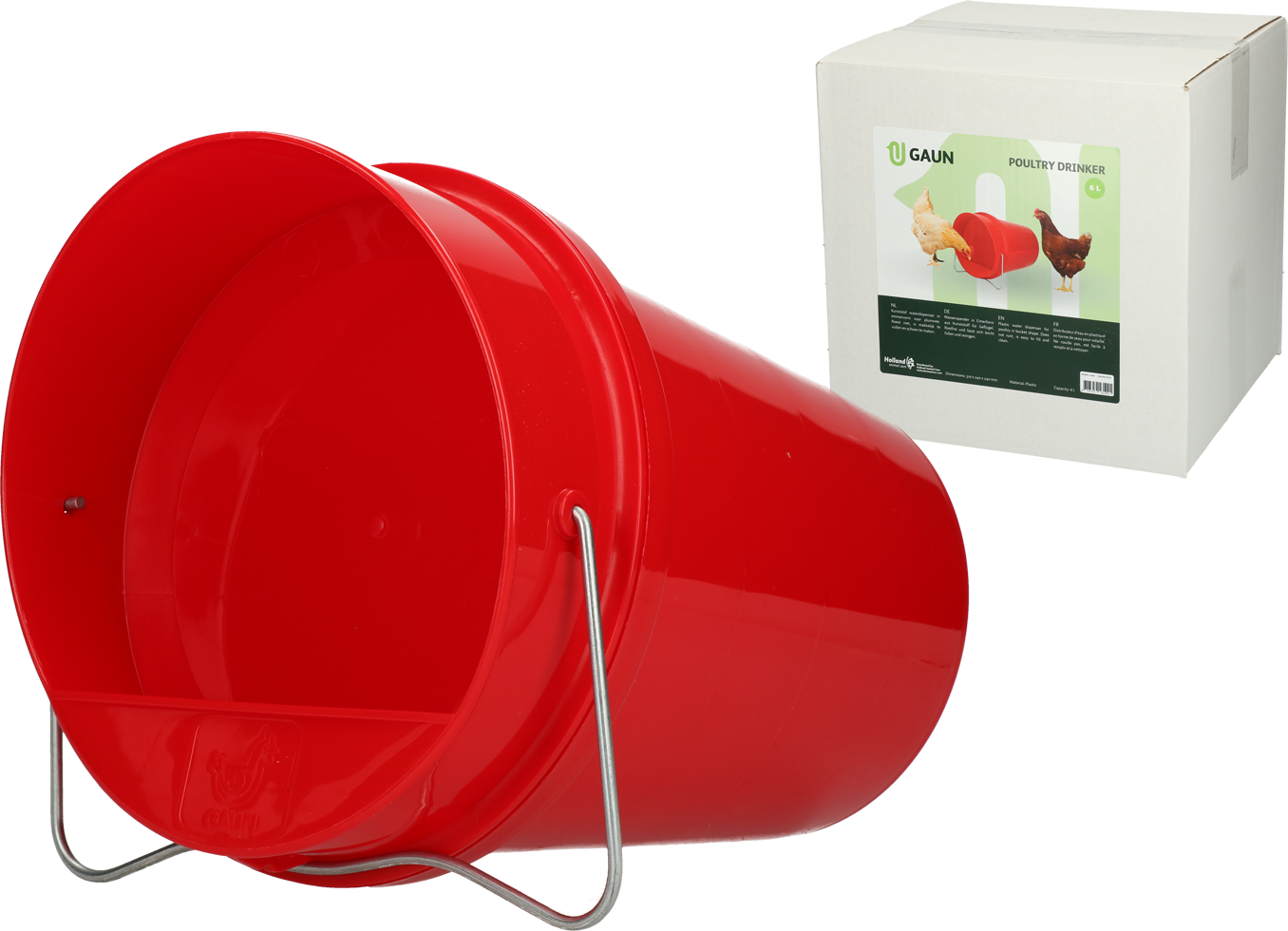 Gaun Geflügel Trinkeimer Kunststoff 6 l Rot