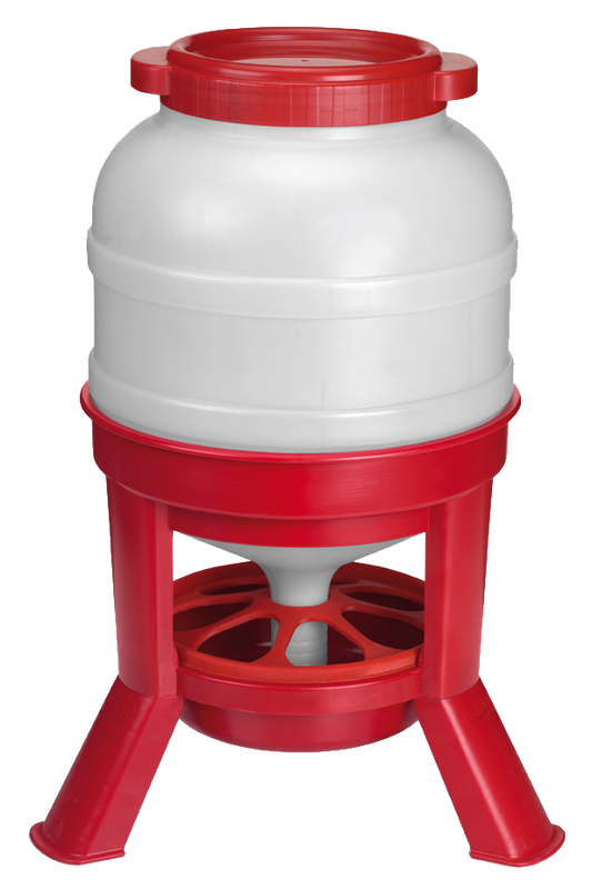 Gaun Geflügel Futterautomat mit Ständer Rot 30 l