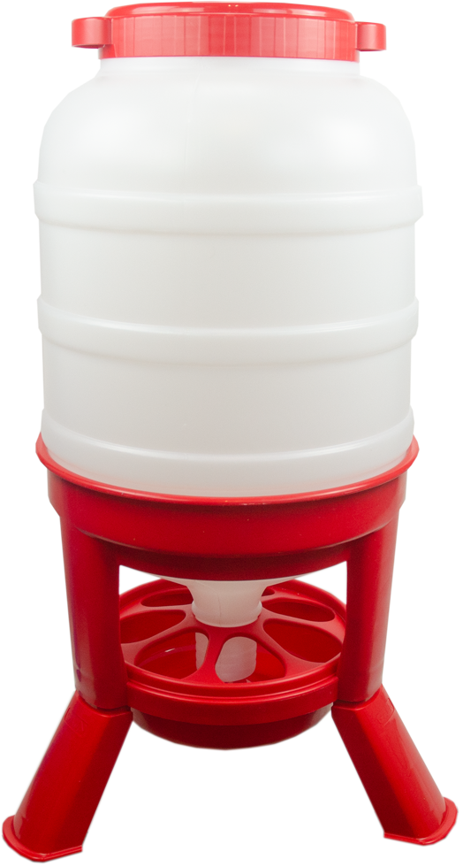 Gaun Geflügel Futterautomat mit Ständer Rot 40 l