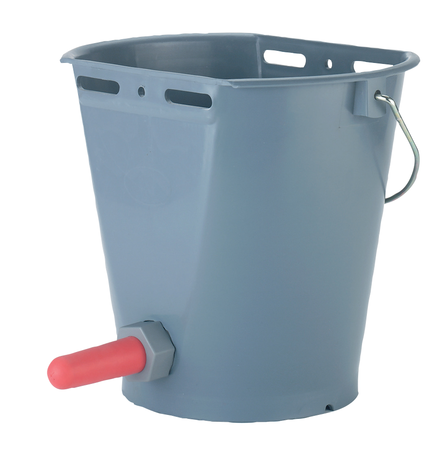 Kälbereimer Kunststoff + Sauger 2-seitig flach