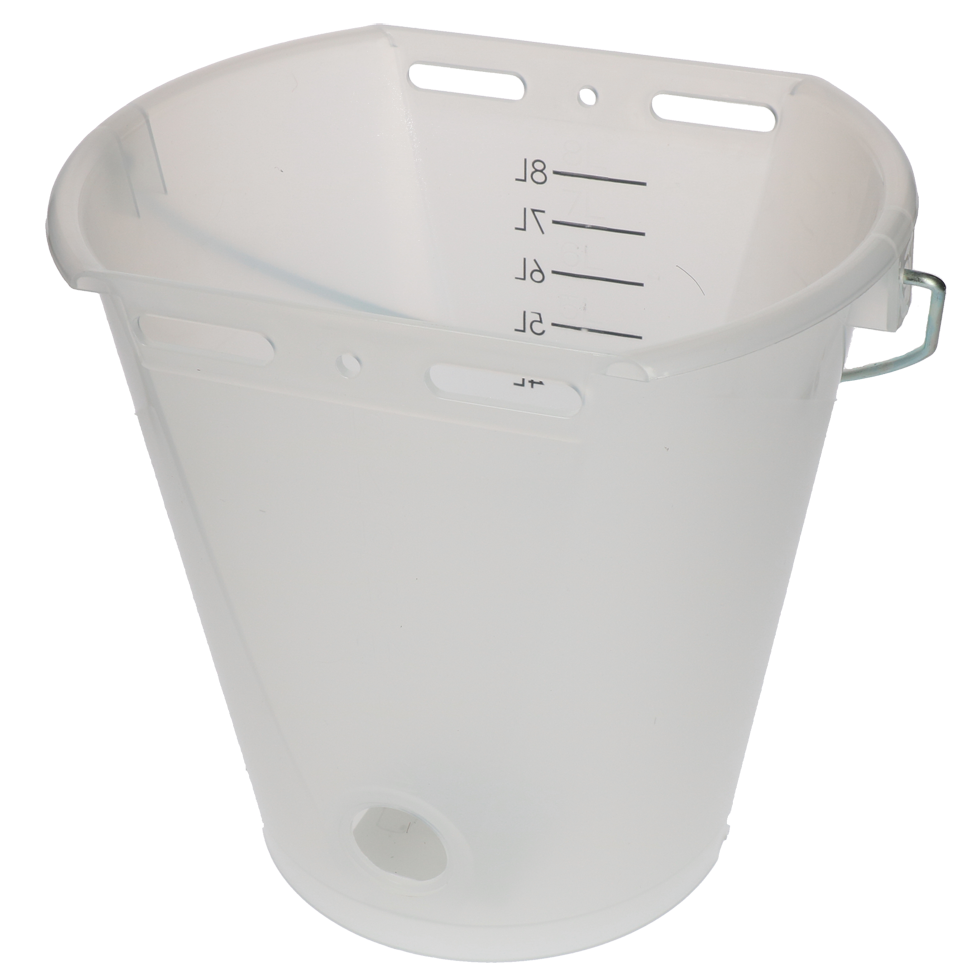 Kälbereimer weiß transparent 2-seitig flach Transparant wit