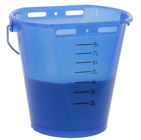 Kälbereimer weiß transparent 2-seitig flach Transparant blauw