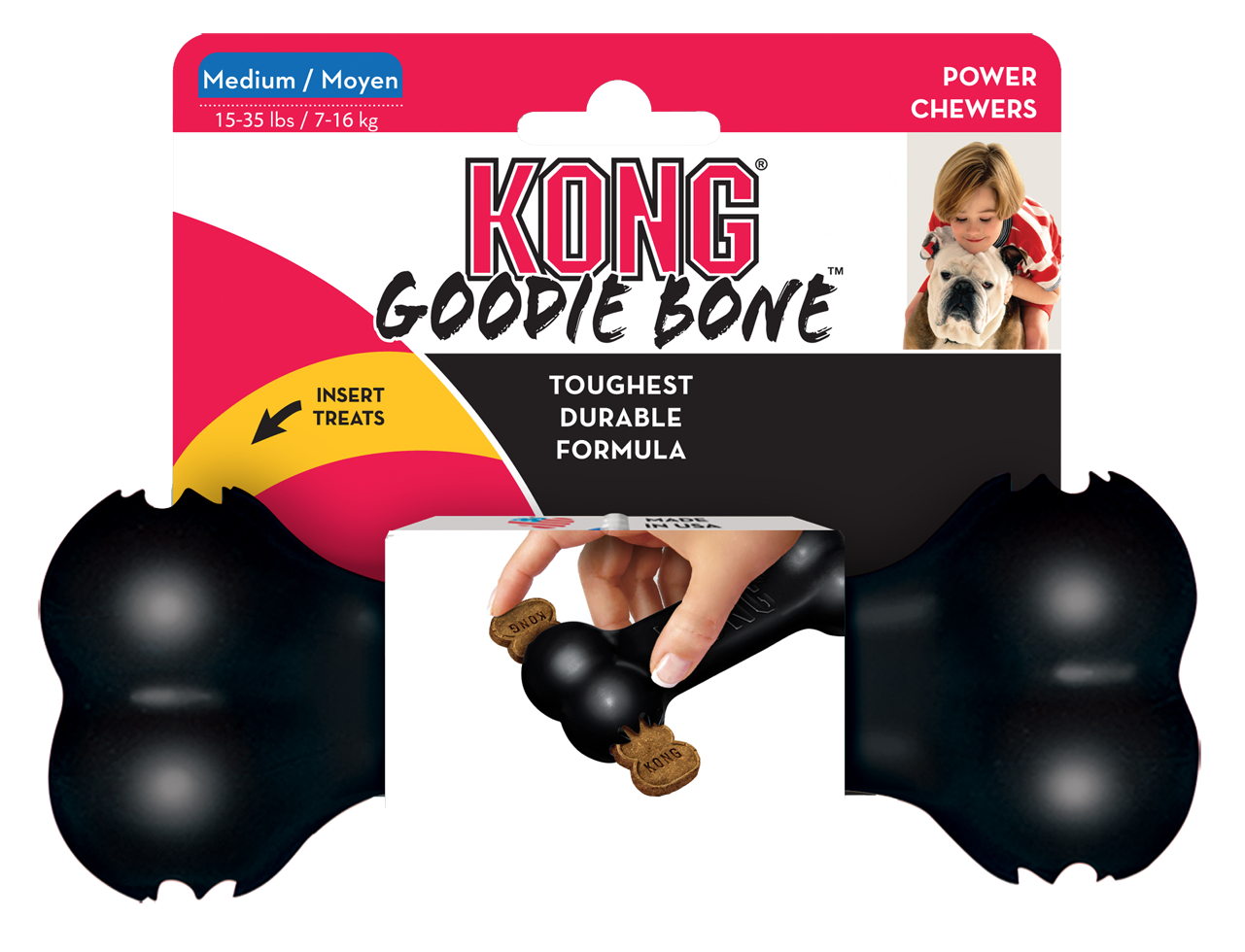 KONG Goodie Bone Schwarz M