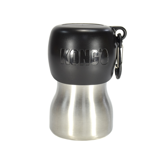KONG H2O Edelstahl Wasserflasche Schwarz 255 ml