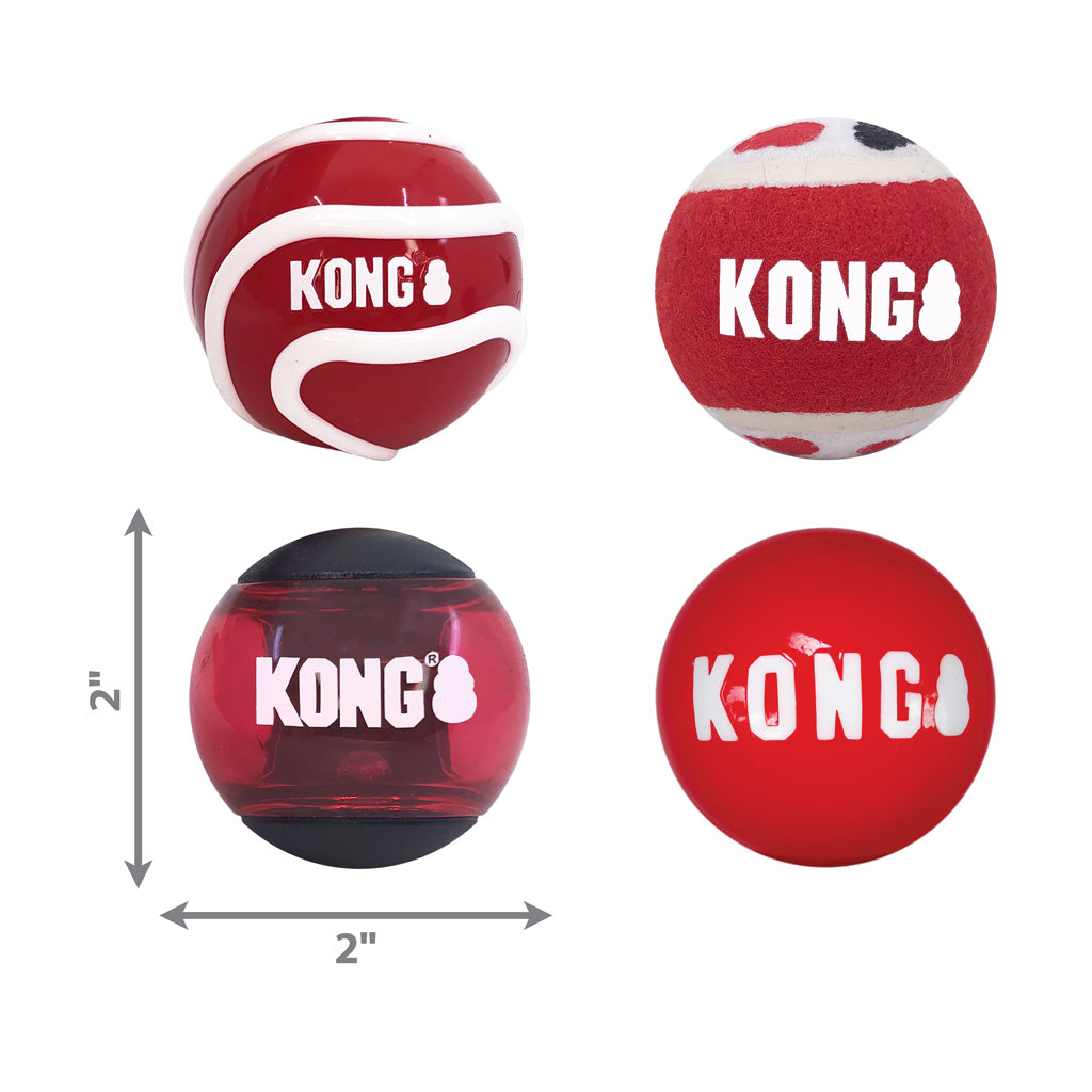 KONG Signature Balls 4-Pack S
