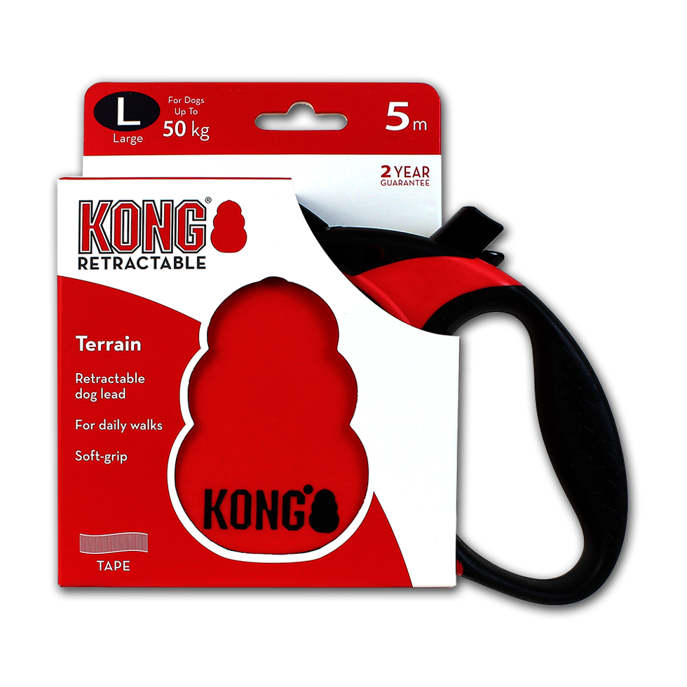 KONG Retractable Leash - Terrain Rot L