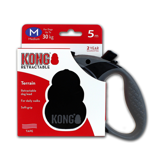 KONG Retractable Leash - Terrain Schwarz M