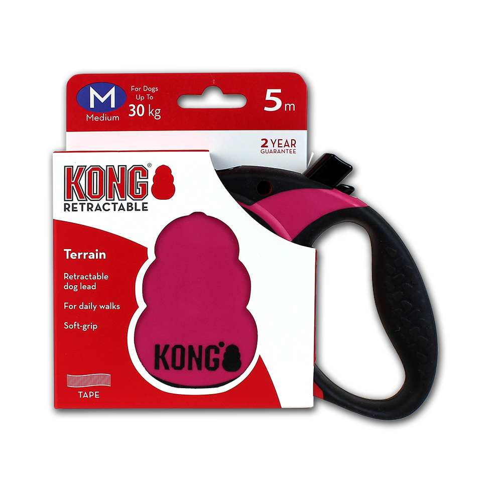 KONG Retractable Leash - Terrain Rosa M
