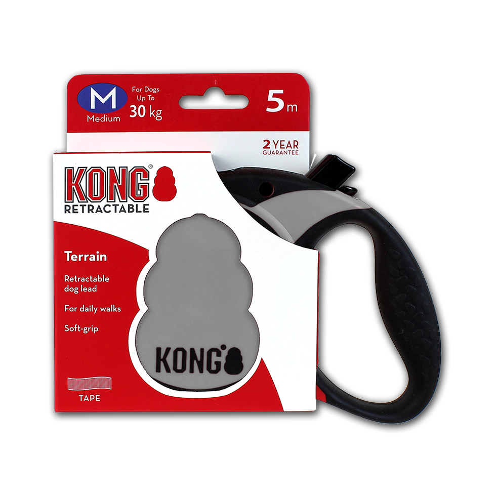 KONG Retractable Leash - Terrain Grau M