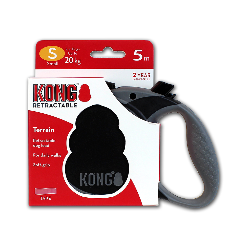 KONG Retractable Leash - Terrain Schwarz S
