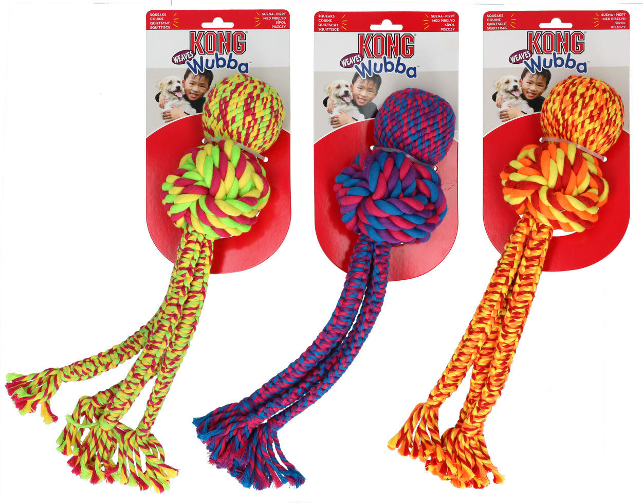 KONG Wubba Weaves mit Seil Assorti XL