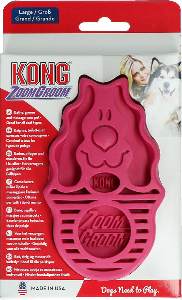 KONG ZoomGroom Rassberry Large Himbeere L