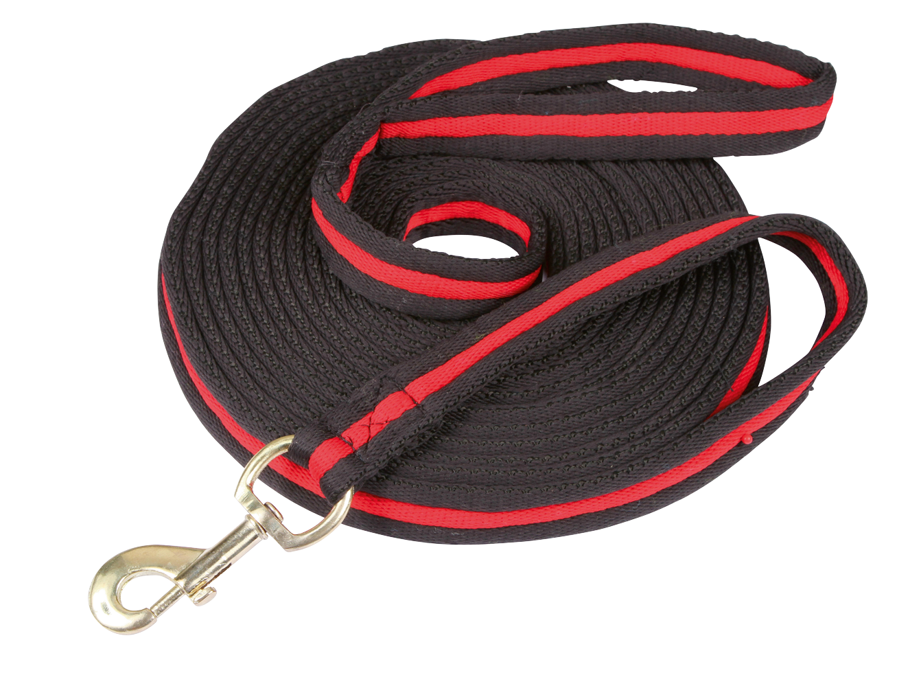 Longierleine soft lux schwarz mit Verschluss 8 m Rot