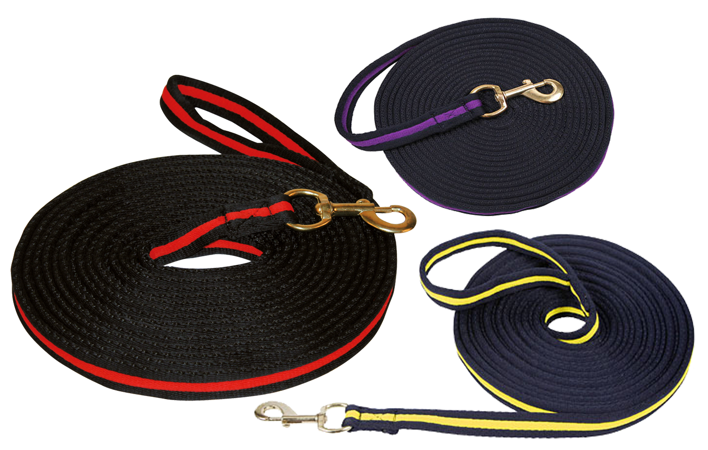 Longierleine soft lux schwarz mit Verschluss 8 m Rot