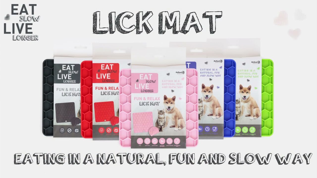 Eat Slow Live Longer Lick Mat Honeycomb Grün