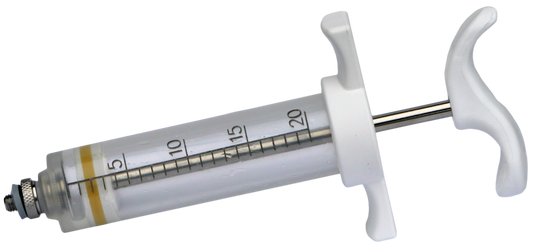 Nylon Spritze 5ml Gewindeansatz 20 ml