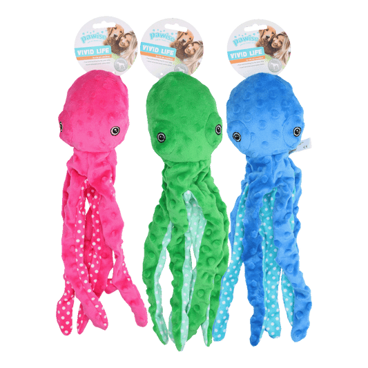 Pawise Multicolor Plush Octopus (3 colour assorted) L