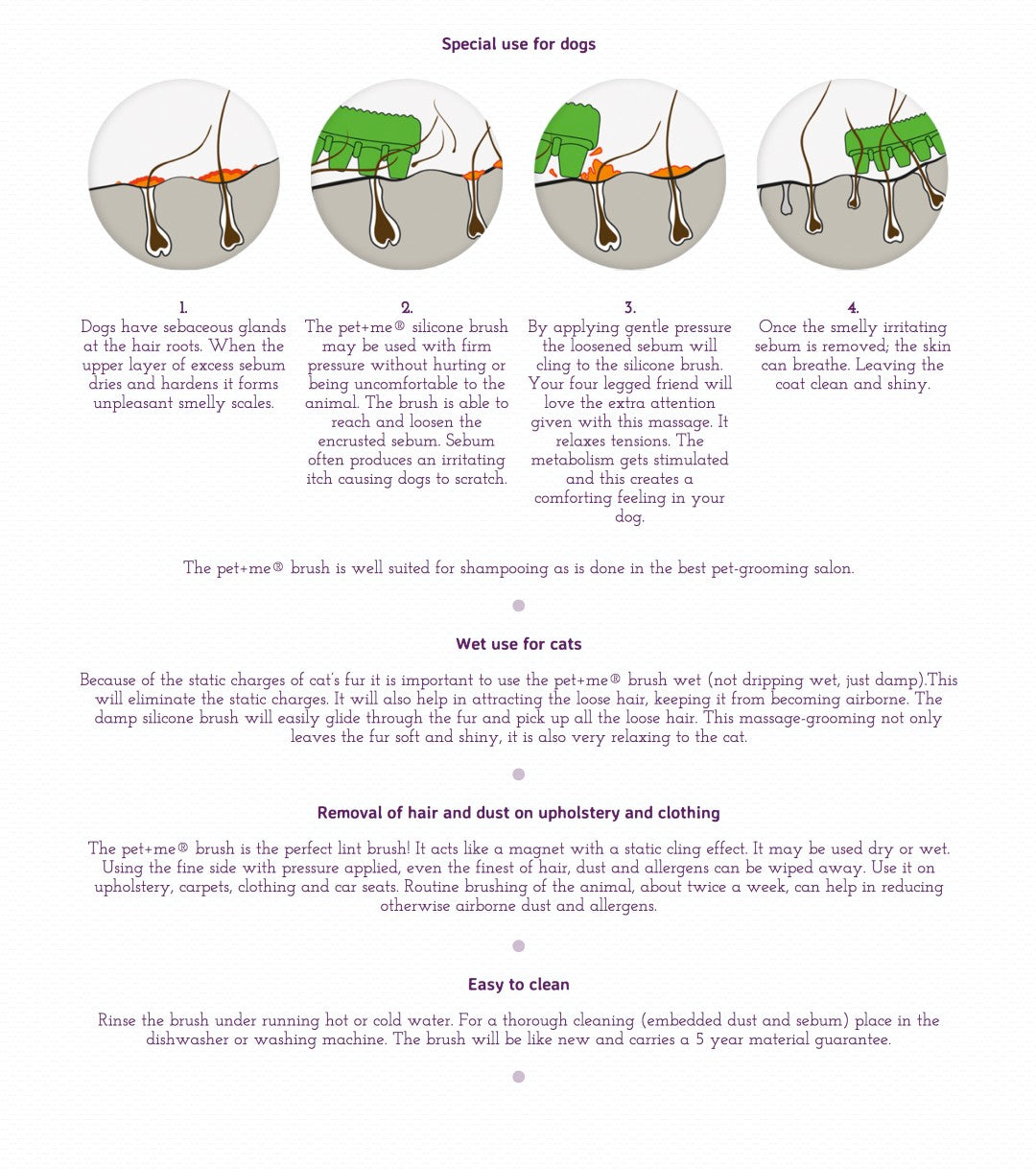 Pet+Me Cat Hair Brush Kurzhaar Blau