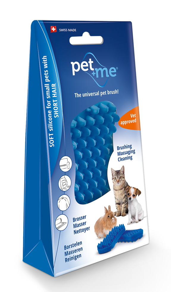 Pet+Me Cat Hair Brush Kurzhaar Blau