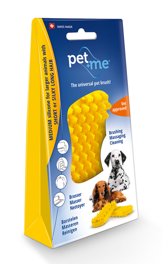 Pet+Me Dog Bürste Kurzhaar Gelb