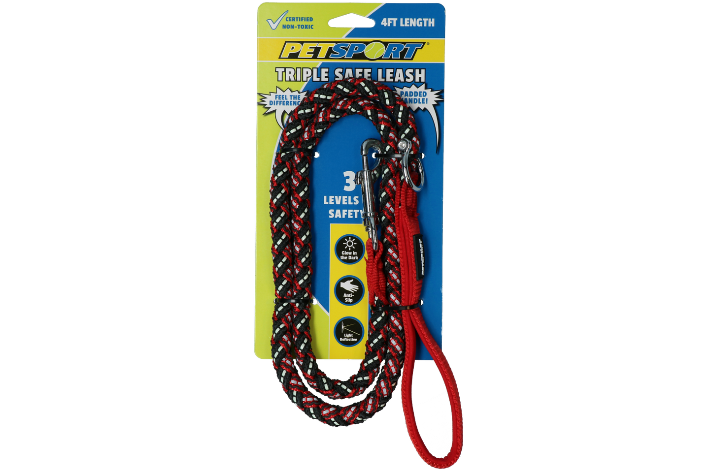 Petsport Triple Safe Leash Rot 1,2 m