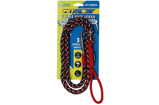 Petsport Triple Safe Leash Rot 1,2 m
