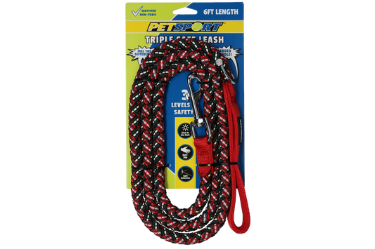 Petsport Triple Safe Leash Rot 1,8 m