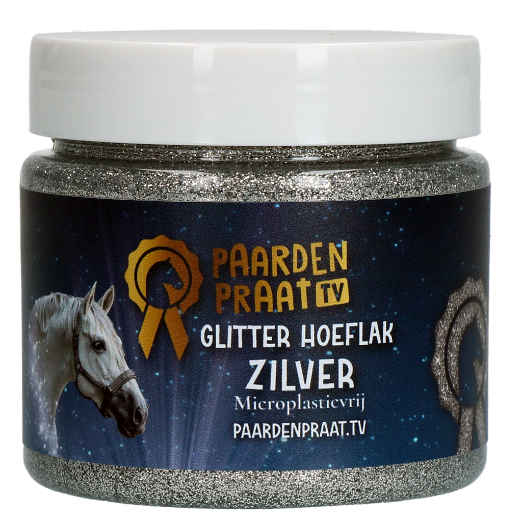 Paardenpraat TV Glitzer Huflack Silber