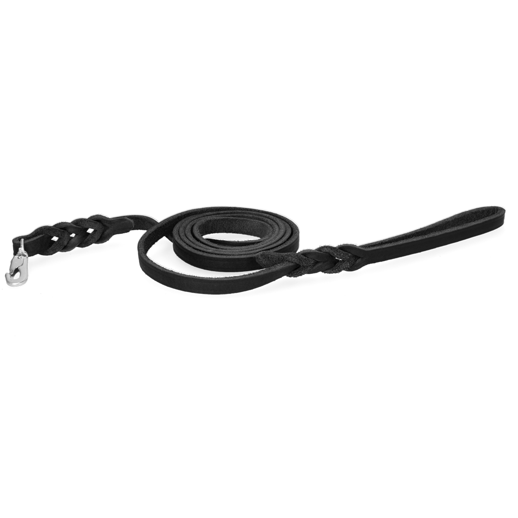 Spotted! Pro Leder Führleine Schwarz 1 x 180 cm (Klipphaken)