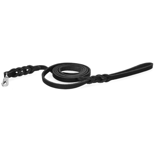 Spotted! Pro Leder Führleine Schwarz 1,2 x 180 cm (Klipphaken)