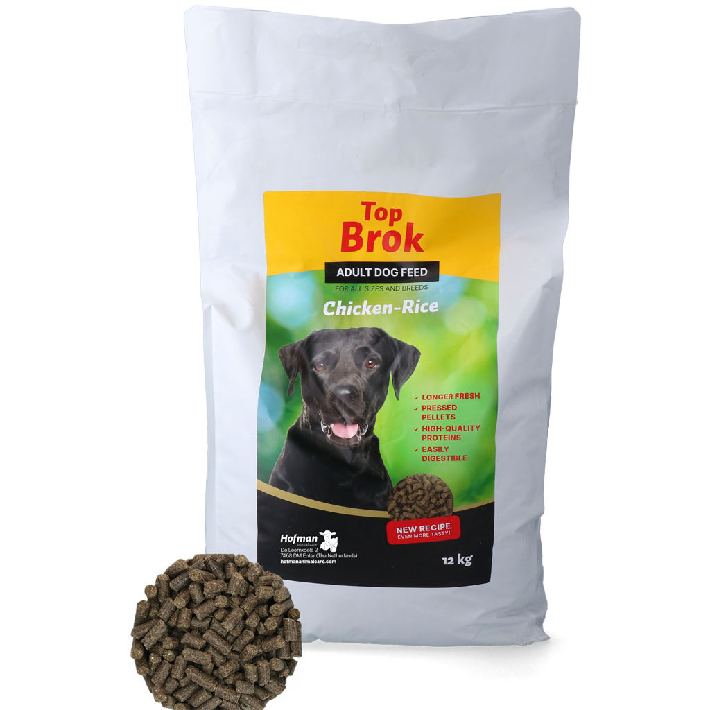 Topbrok Hund Gepresste Pellets Huhn & Reis 12 kg