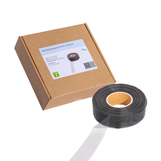 Belüftungsband Edelstahl Schwarz 30 m x 5 cm