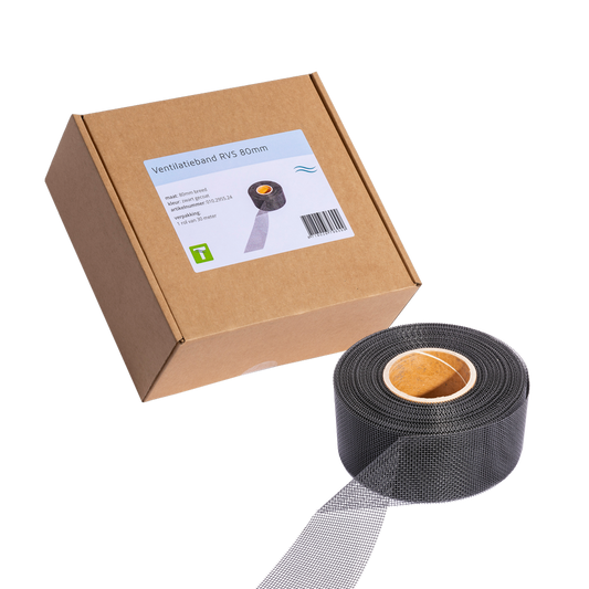 Belüftungsband Edelstahl Schwarz 30 m x 8 cm