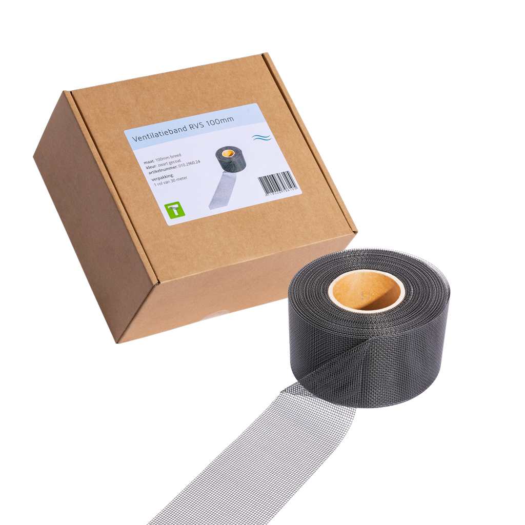 Belüftungsband Edelstahl Schwarz 30 m x 10 cm