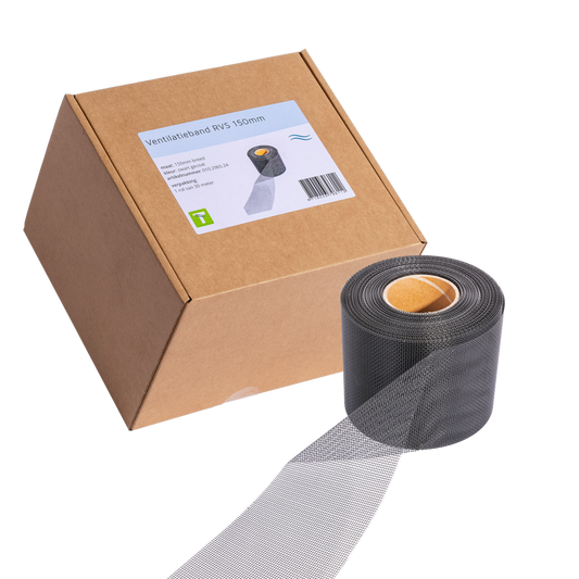 Belüftungsband Edelstahl Schwarz 30 m x 15 cm